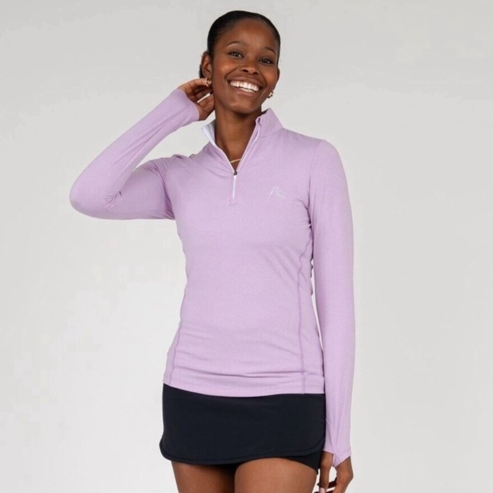 Rhoback Lavender Half-Zip Long-Sleeve Top